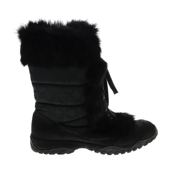 Rabbit fur lined coach booties. - Picture 6 of 7